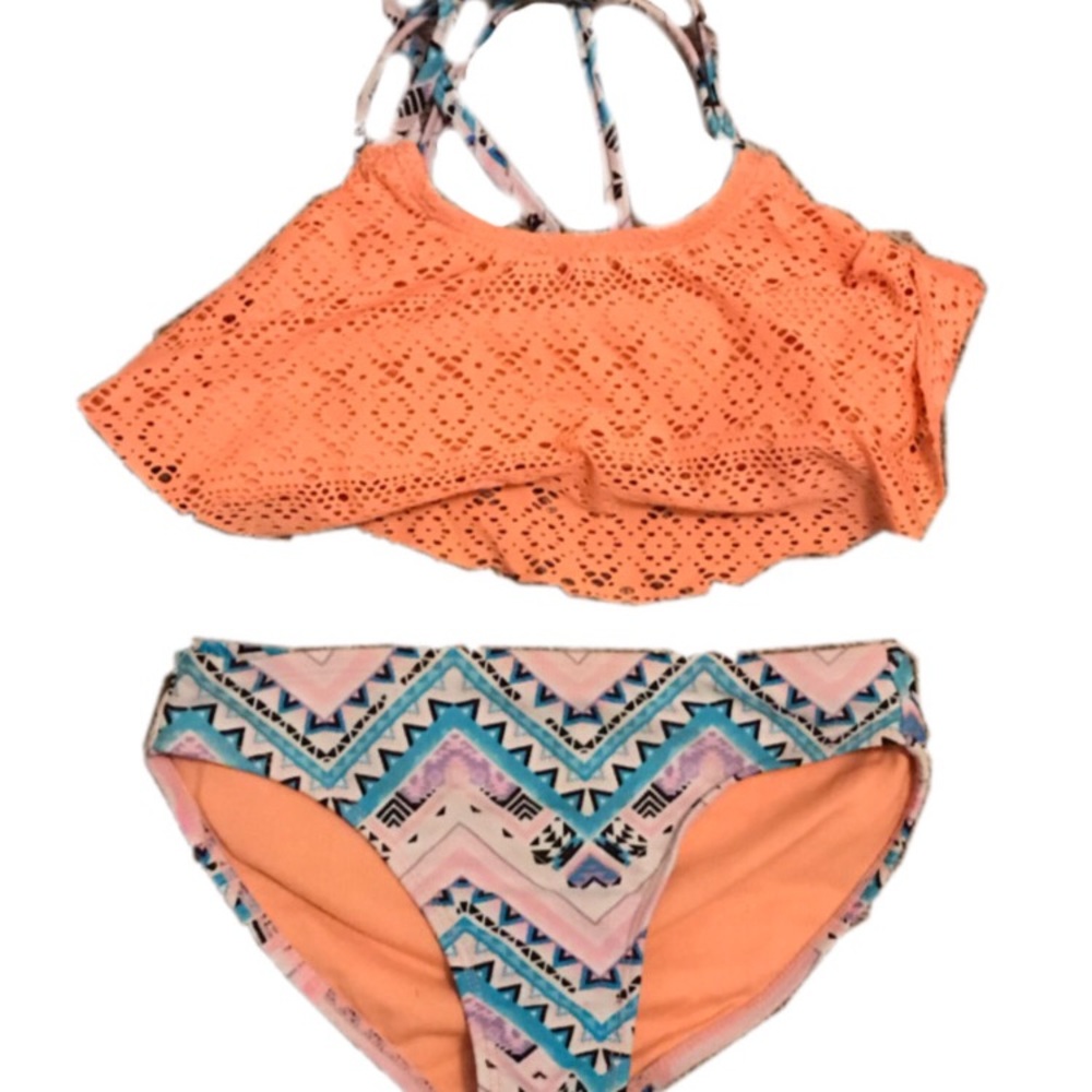 Pink tropical bathing suit